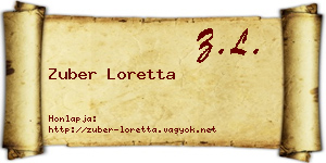 Zuber Loretta névjegykártya